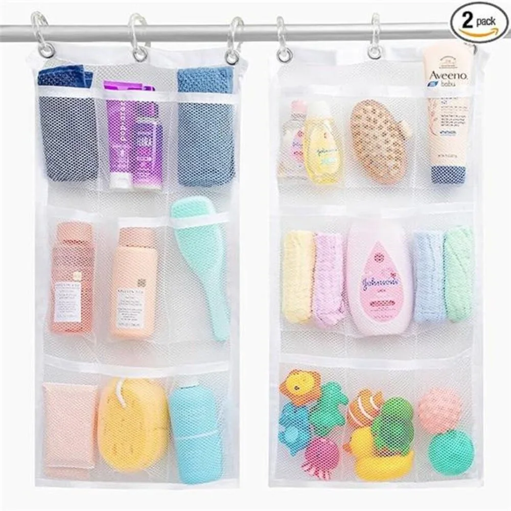 Shower Organizer Hanging 9 Pocket Mesh Caddy Bathroom Storage for Toiletries
